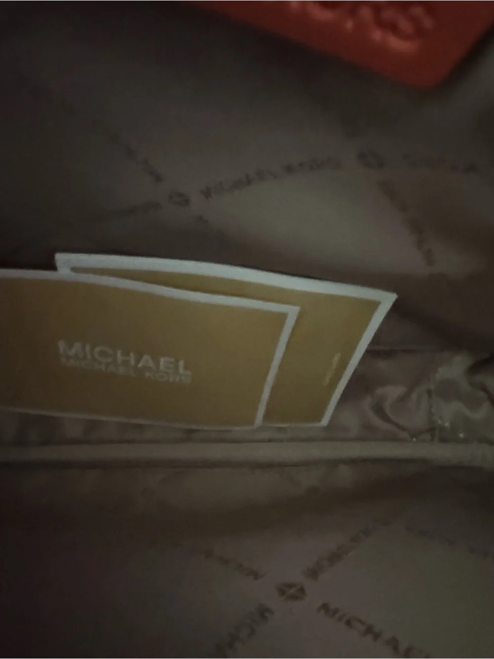 Michael Kors Cream and Orange Crossbody Bag with MK Logo Patch - Picture 9 of 13